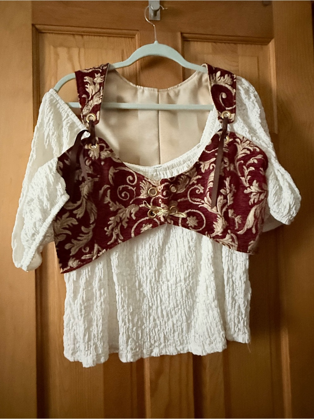 Damsel in This Dress “Marie” Cropped Bodice – Cranberry Vine –Bust 41–43”